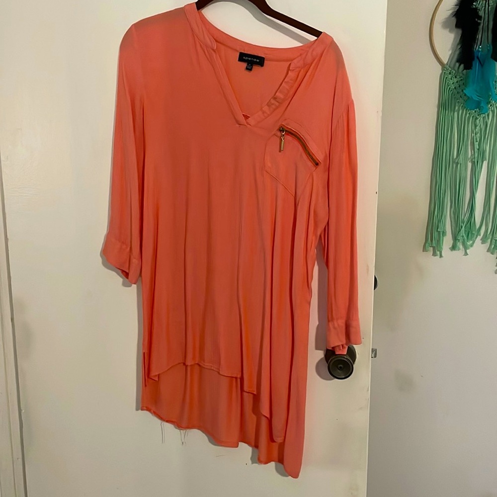 3/4 sleeve high low shirt